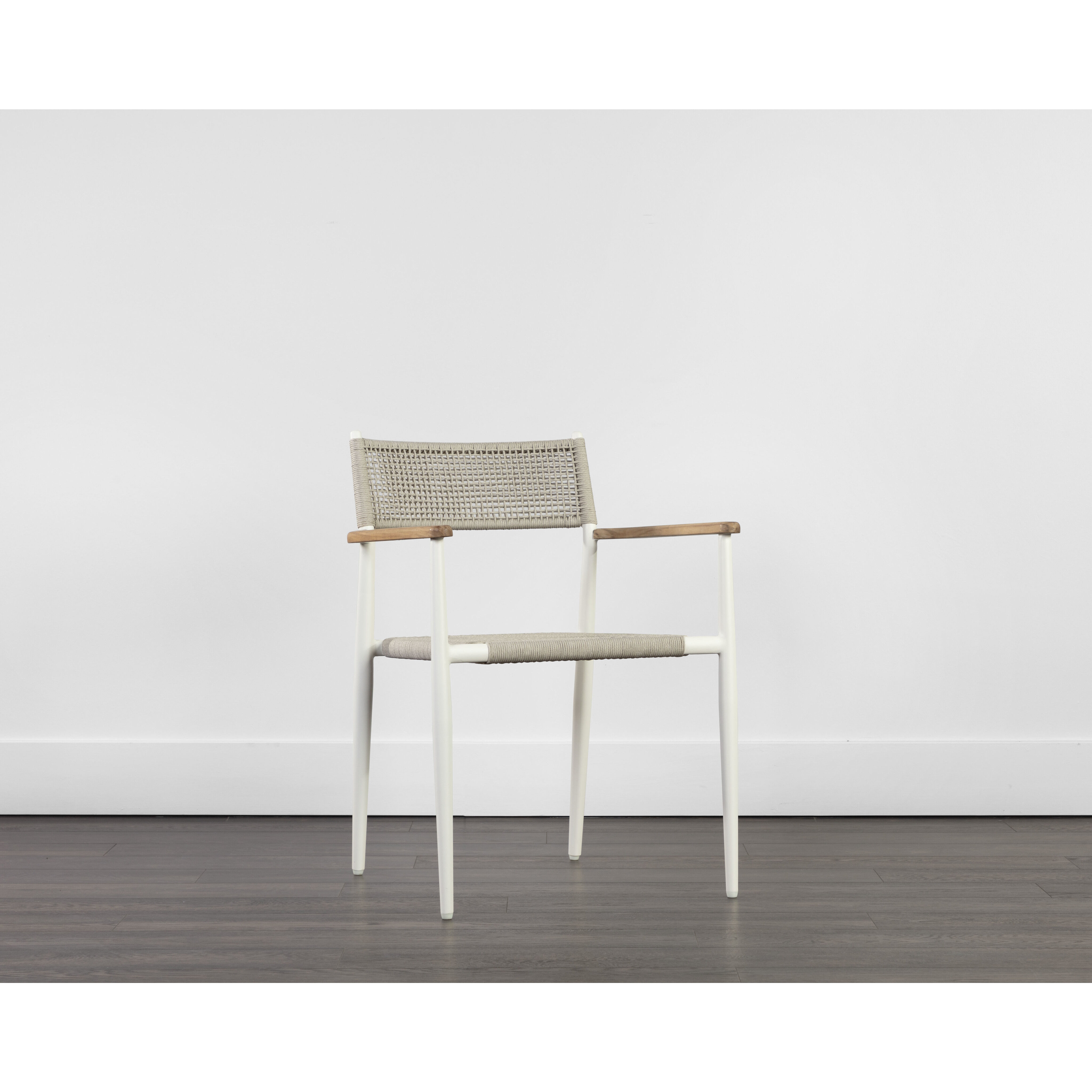 Kona White Outdoor Stackable Dining Armchair, Set Of 2